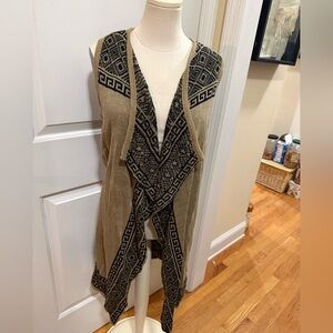 Almost Famous Tan and Black Knit Vest